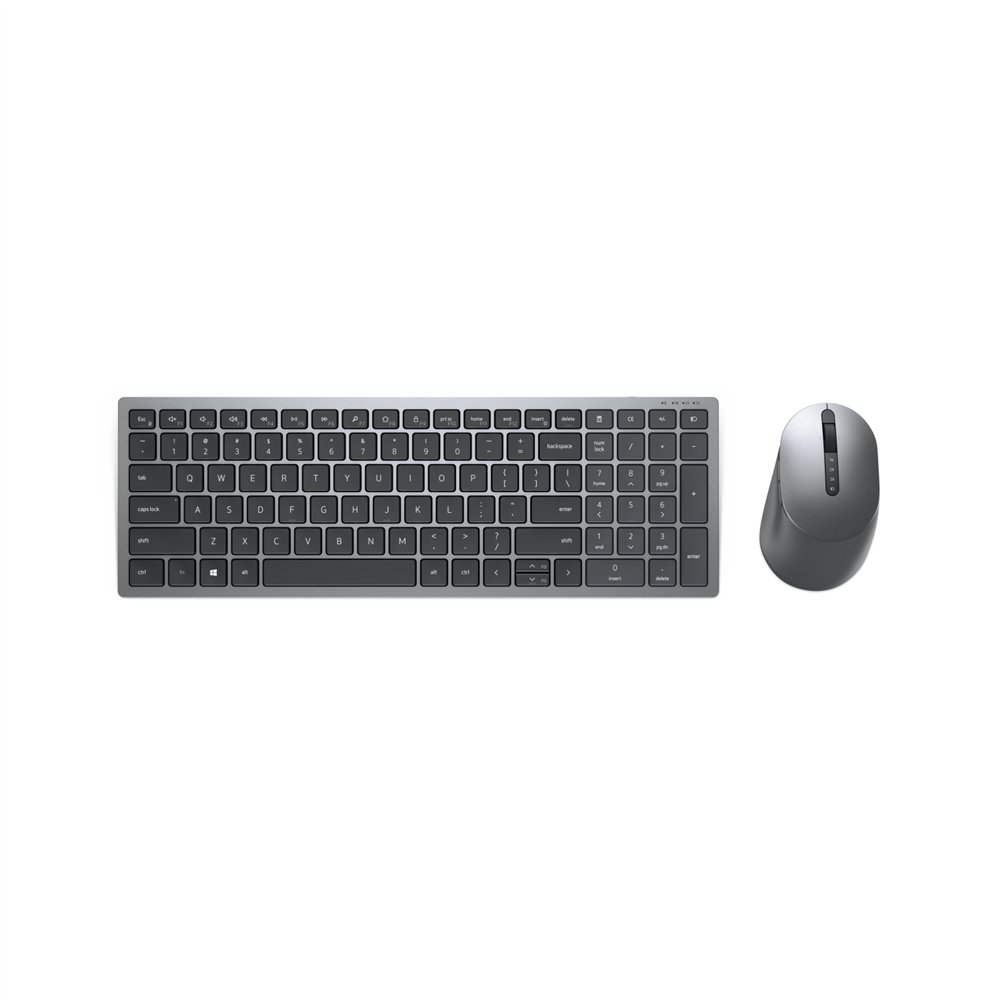 dell km7120w teclado ratón incluido rf wireless + bluetooth qwerty internacional de ee.uu. gris, titanio