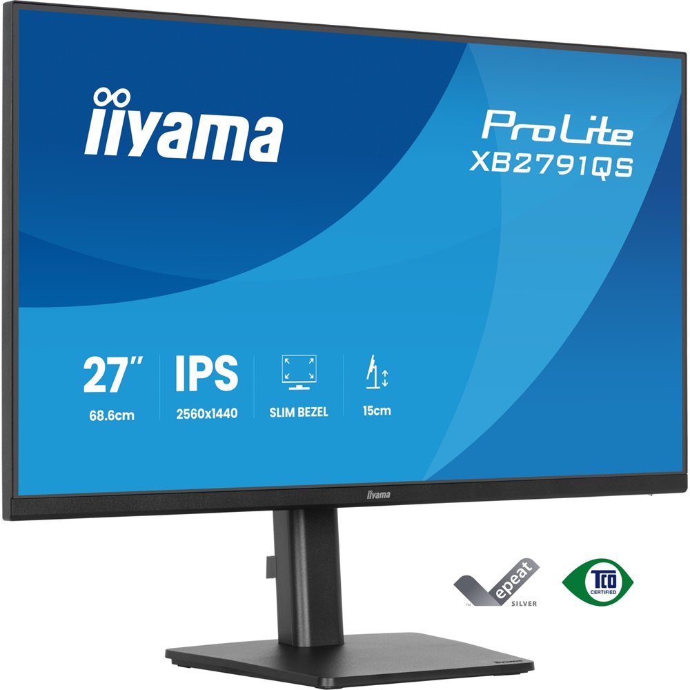 iiyama prolite xb2791qs-b1 pantalla para pc 68,6 cm (27") 2560 x 1440 pixeles quad hd led negro