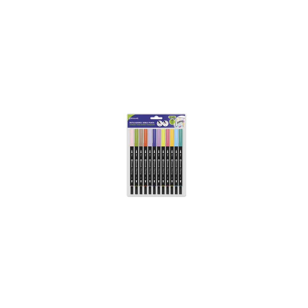 bismark 330114 rotulador fino/extragrueso azul, marrón, cian, verde, limón (color), mauve, naranja, rosa, púrpura, rojo, amarill