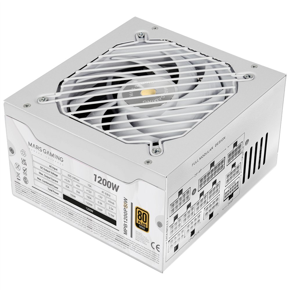 mars gaming mpb1200psiw unidad de fuente de alimentación 1200 w blanco