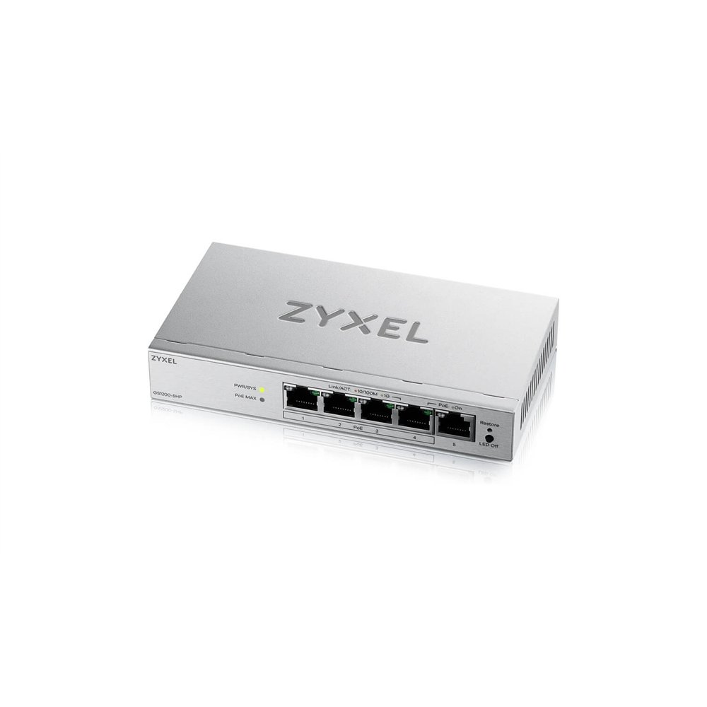 zyxel gs1200-5hpv3 gestionado l2 gigabit ethernet (10/100/1000) energía sobre ethernet (poe) escritorio gris