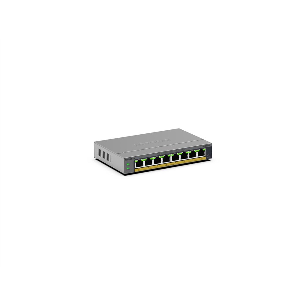 netgear gs108epp no administrado gigabit ethernet (10/100/1000) energía sobre ethernet (poe) montaje en pared/escritorio gris