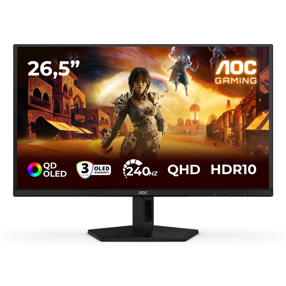 aoc g4 q27g41zdf pantalla para pc 67,3 cm (26.5") 2560 x 1440 pixeles quad hd qd-oled negro, rojo