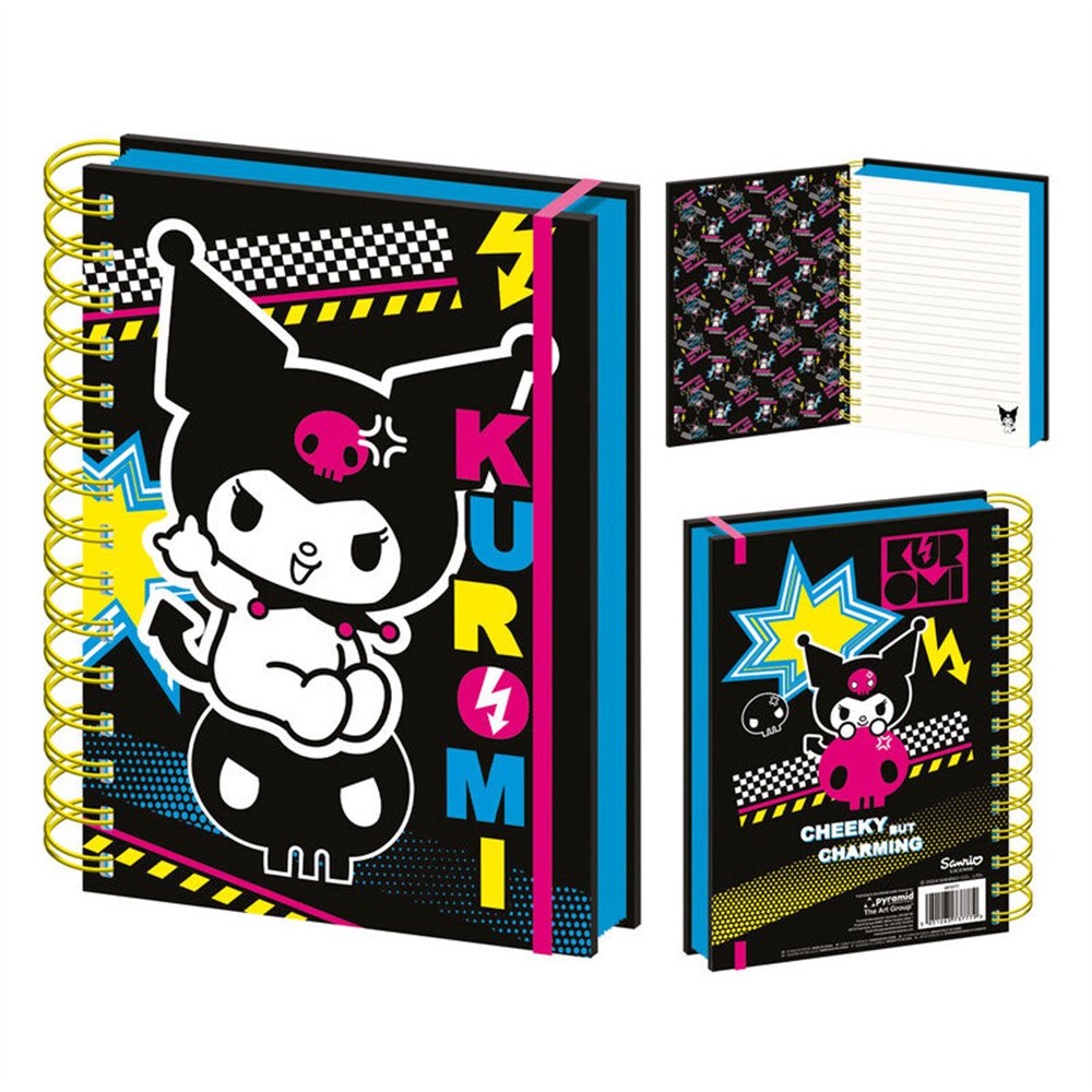 cuaderno a5 punk vibes kuromi hello kitty