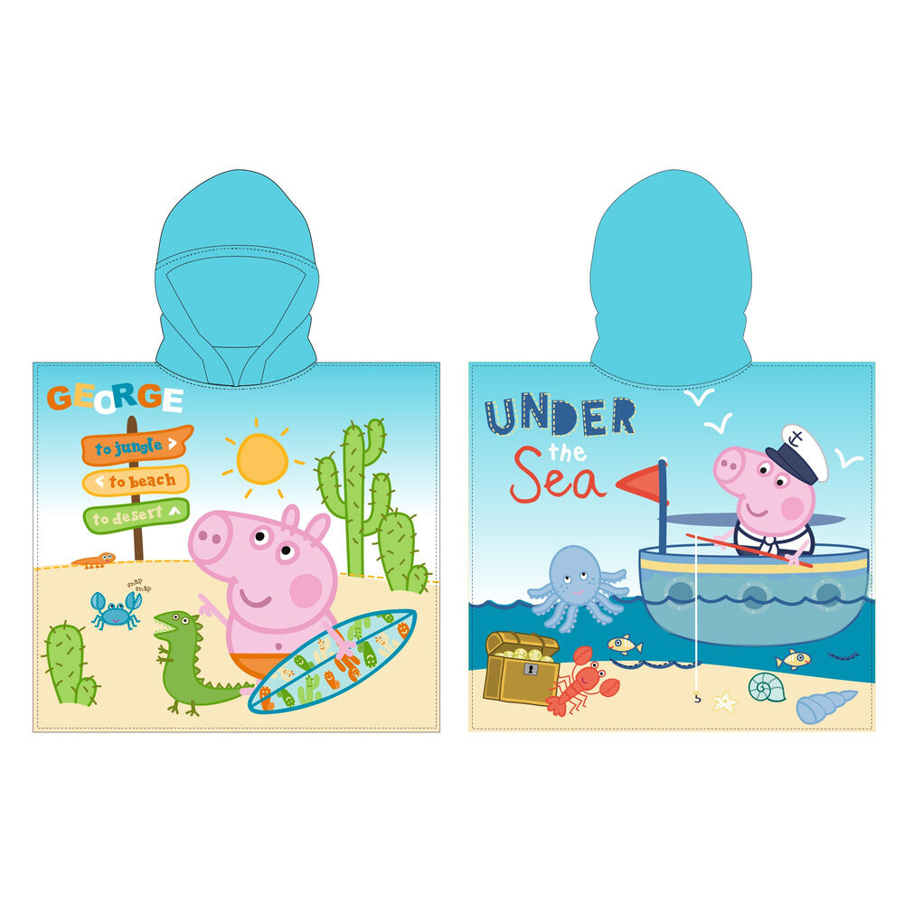 poncho toalla george peppa pig microfibra