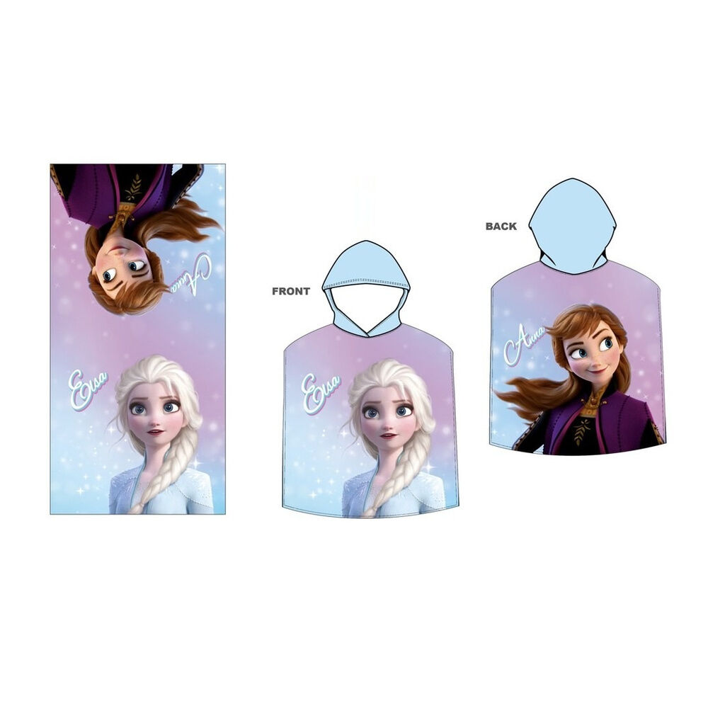 poncho toalla frozen disney microfibra