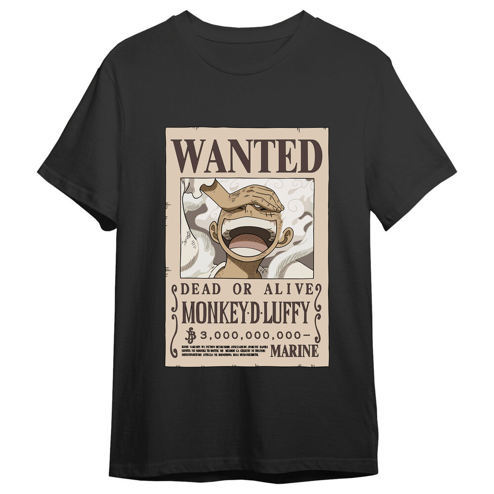 camiseta monkey d. luffy wanted one piece adulto