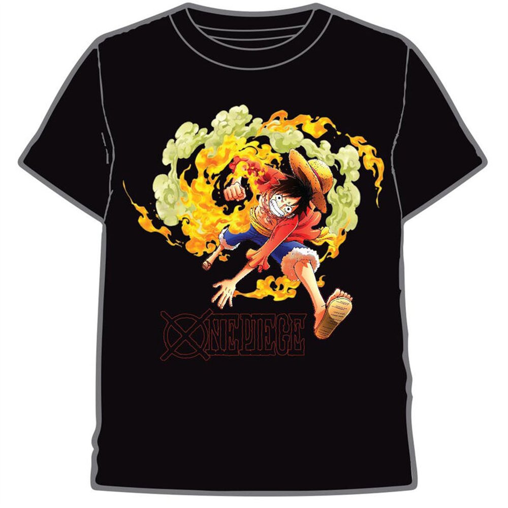 camiseta luffy ataque one piece adulto