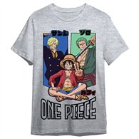 camiseta monkey d. luffy, roronoa zoro & sanji one piece adulto