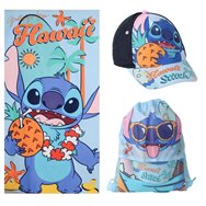 set toalla + saco + gorra stitch disney