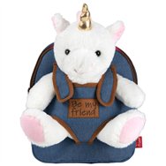 mochila + peluche unicornio tiara 26cm