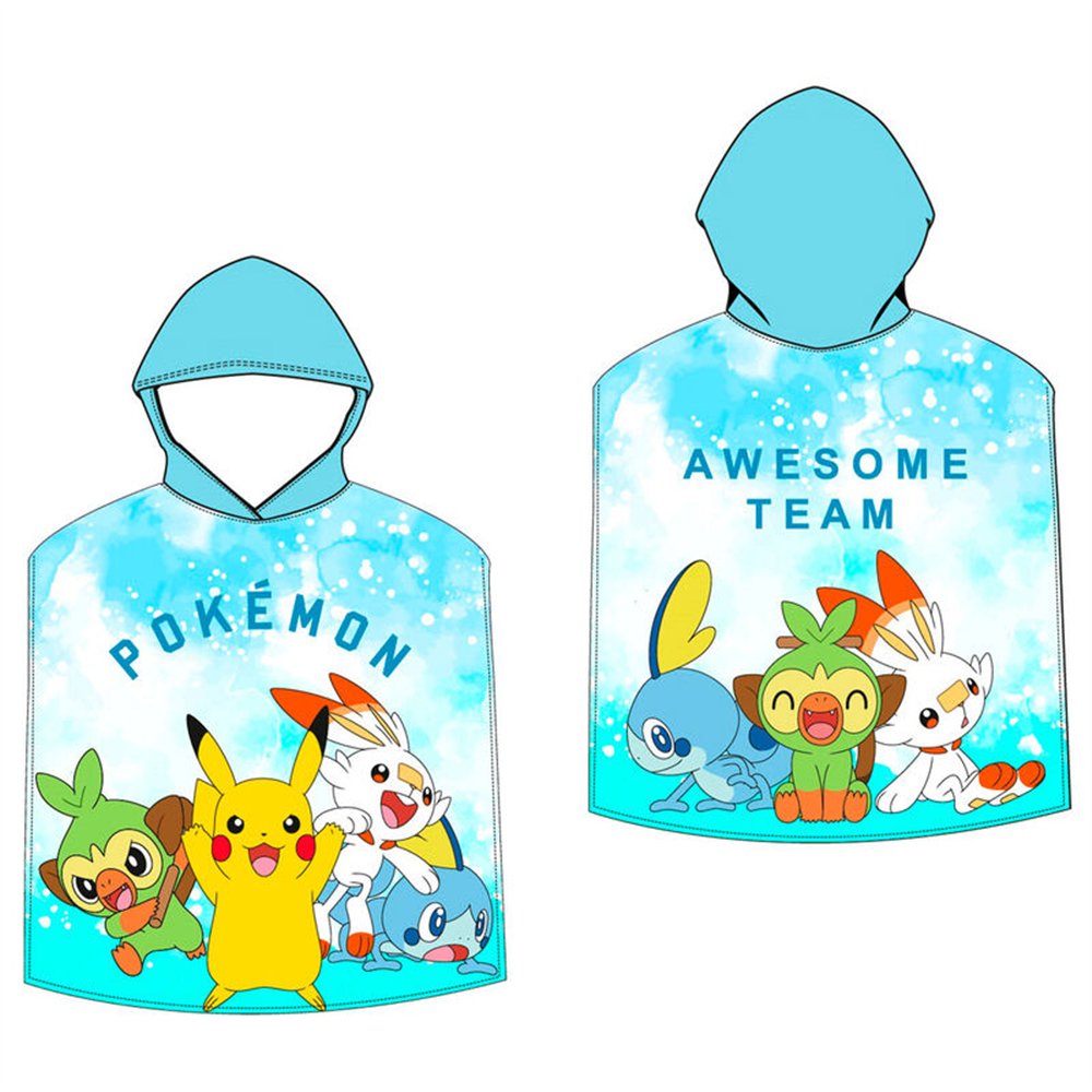 poncho toalla pokemon microfibra