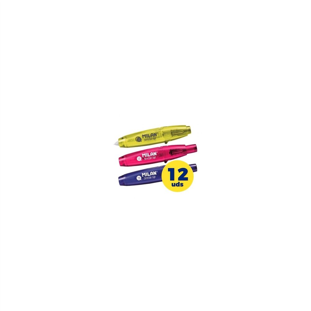 milan caja de corrector de escritura en cinta 5mm x 6m 12 unidades multicolor