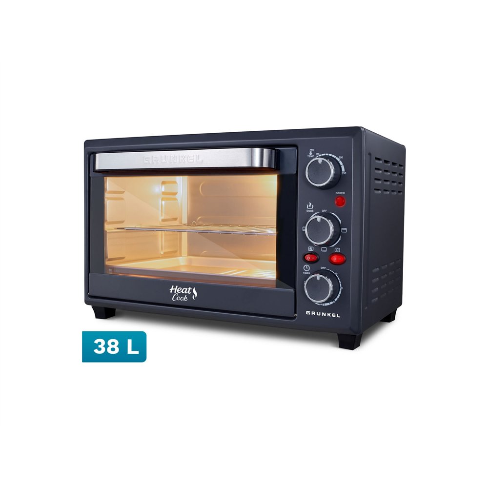 grunkel hr-38pro horno 38 l 2000 w negro, acero
