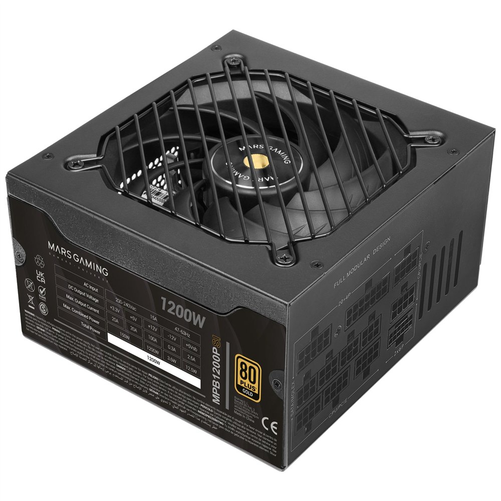 mars gaming mpb1200psi unidad de fuente de alimentación 1200 w negro