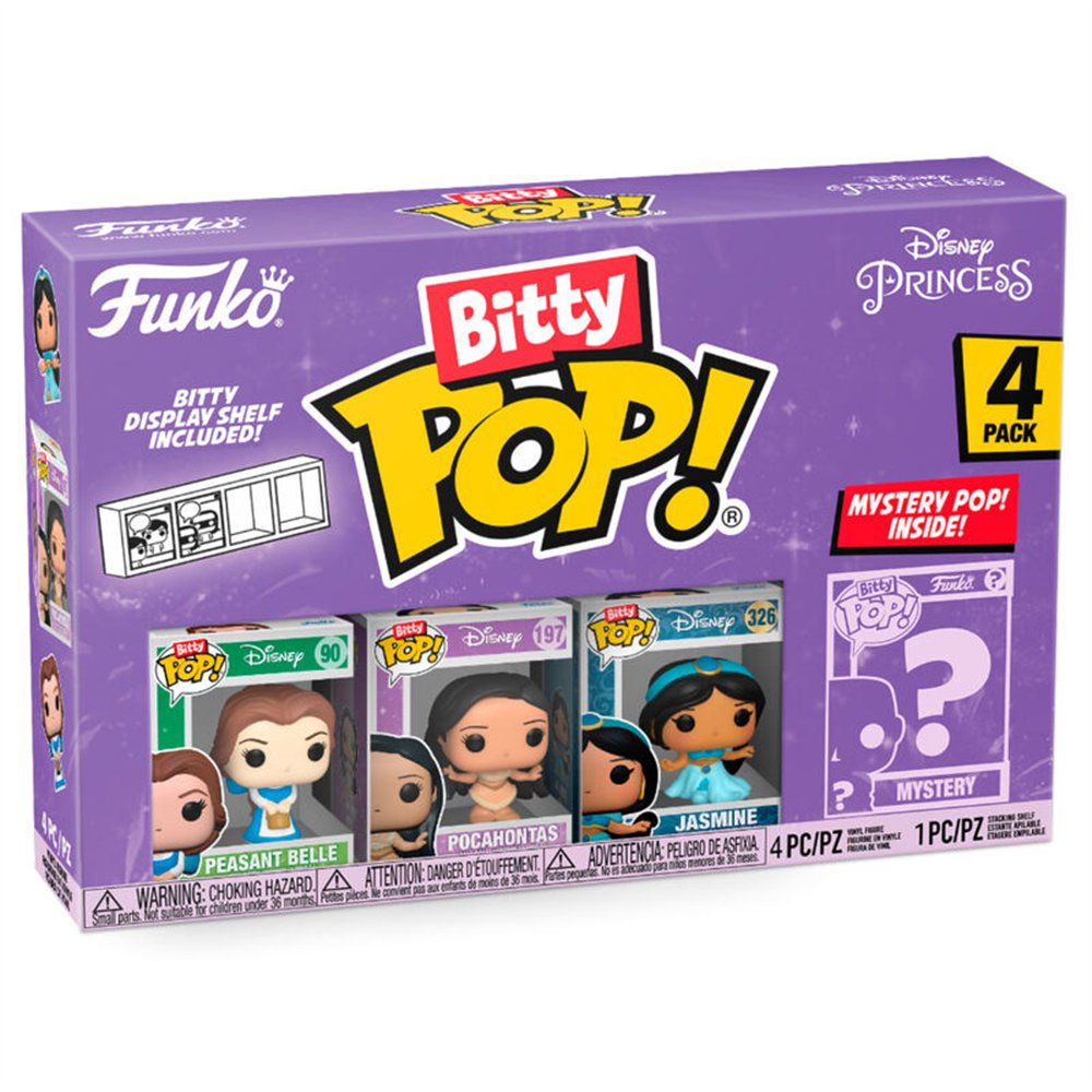 blister 4 figuras bitty pop disney princesas bella