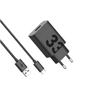cargador de pared motorola turbopower quick charge 3.0 usb-c 33w 11v/3a black + cable usb-c 1m