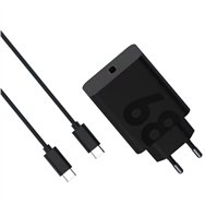 cargador de pared motorola turbopower gan usb-c 68w 20v/3.4a black + cable usb-c 1m