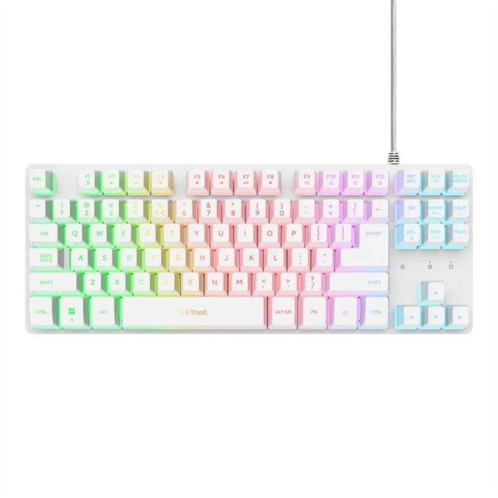 teclado trust gxt 833w thado tkl gaming usb rgb white