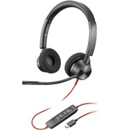 auricular + microfono poly blackwire 3320 biaural usb-c + adaptador usb-a