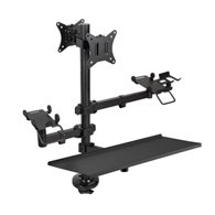 soporte de mesa tooq monitor + impresora + terminal + bandeja teclado 17-32 2 brazos black