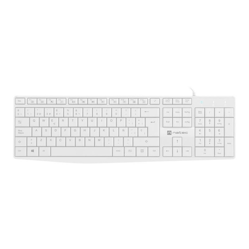 teclado natec nautilus slim layout usb white