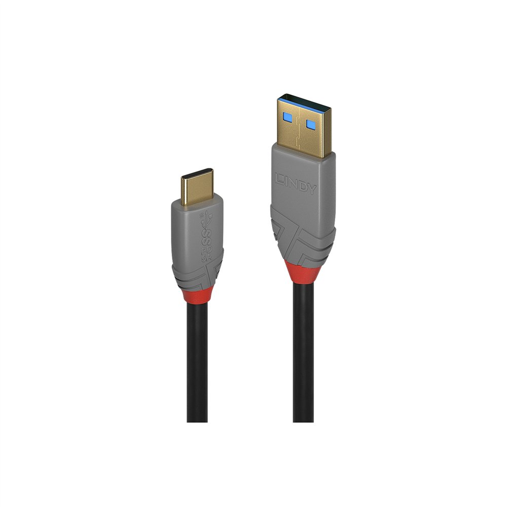 lindy 36912 cable usb 1,5 m usb 3.2 gen 2 (3.1 gen 2) usb c usb a negro, gris