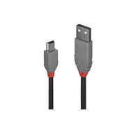 lindy 36723 cable usb 2 m usb 2.0 usb a mini-usb b negro, gris