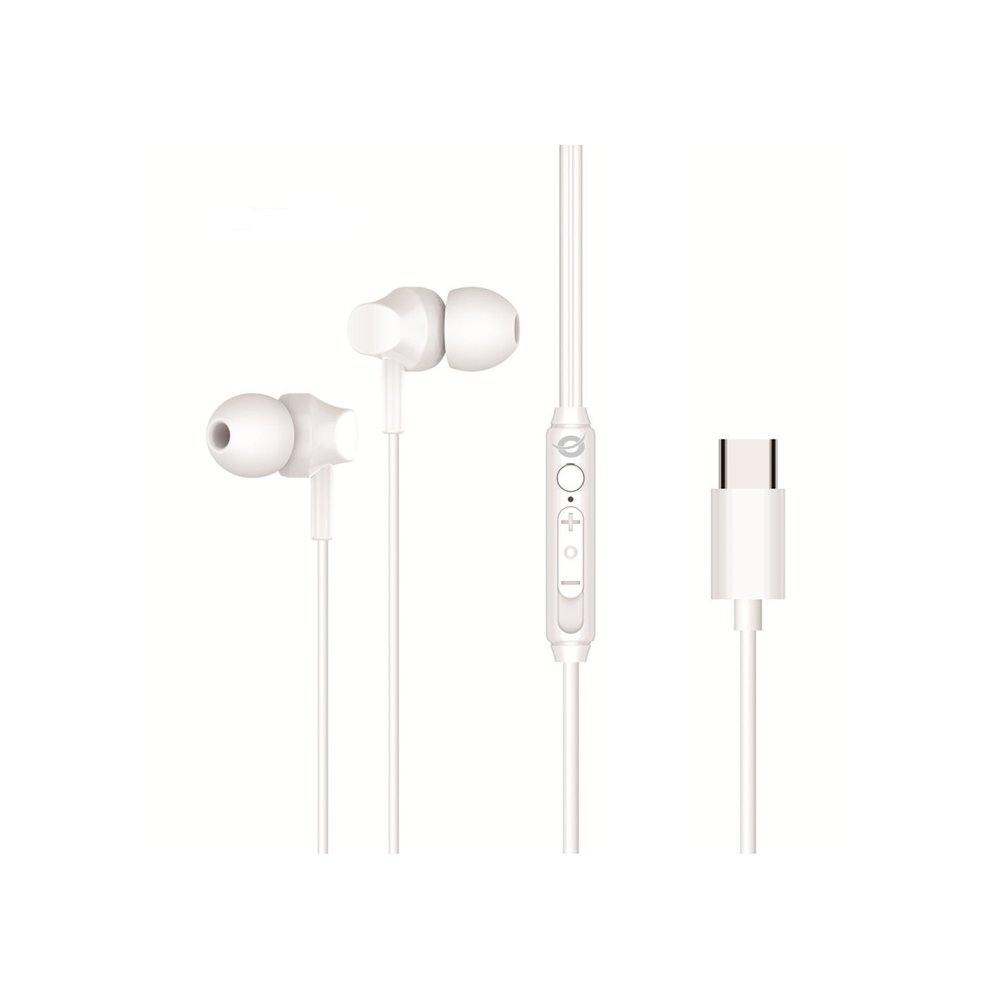 conceptronic brendan03w auricular y casco auriculares alámbrico dentro de oído llamadas/música usb tipo c blanco