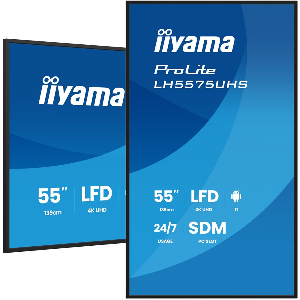 iiyama lh5575uhs-b2ag pantalla de señalización pantalla plana para señalización digital 138,7 cm (54.6") lcd wifi 500 cd / m² 4k