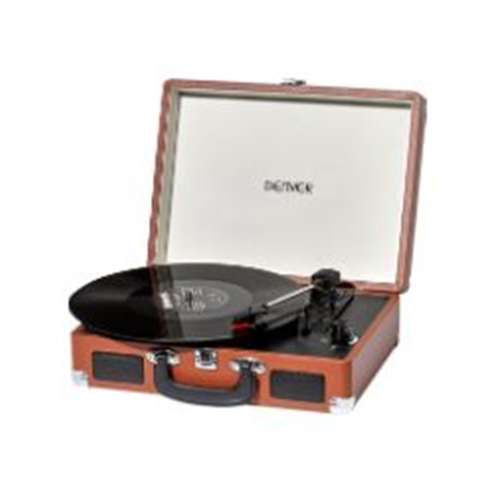 tocadiscos denver usb con altavoz marrón (vpl-120brown)