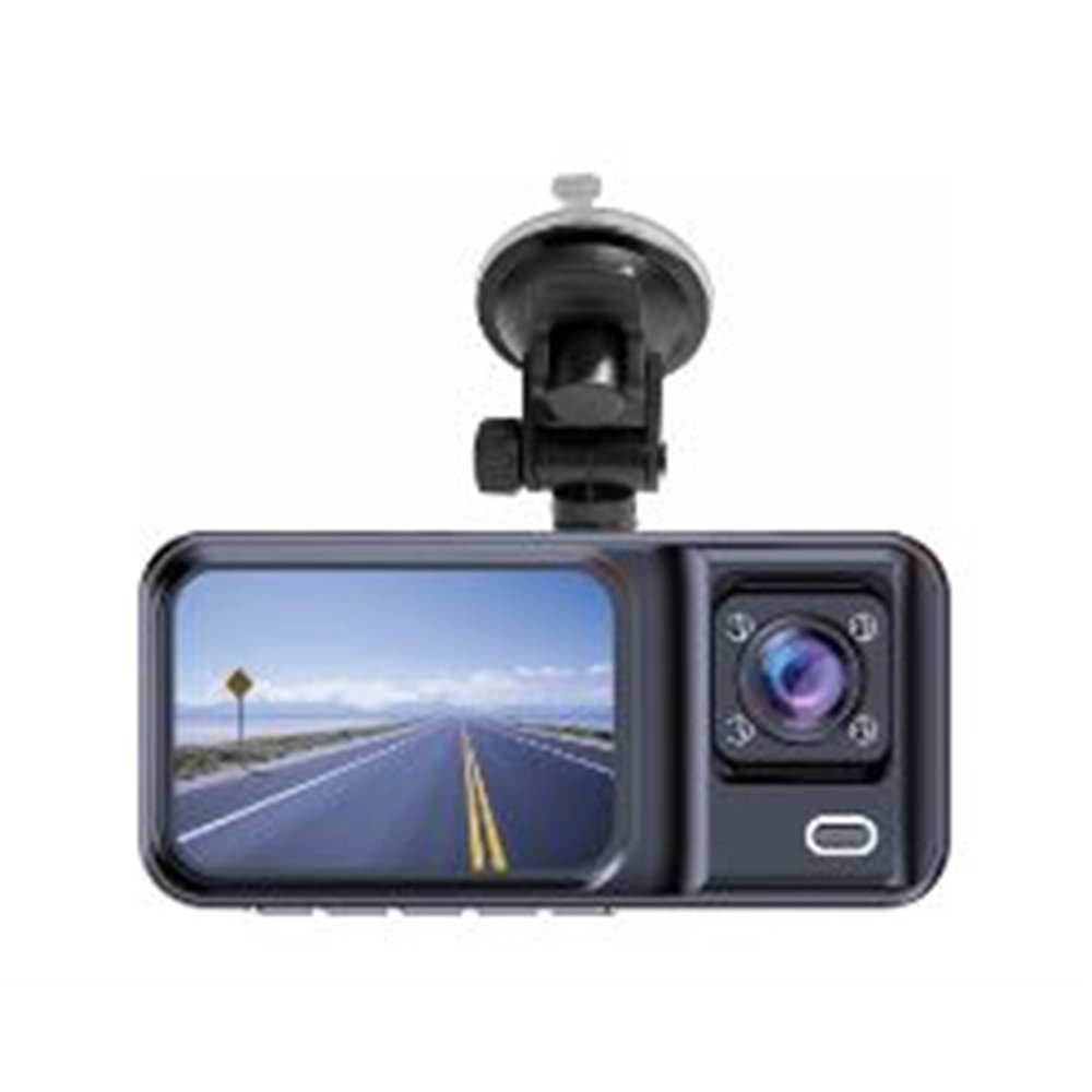 cámara dashcam denver doble 2" ips negra (cct-2500)