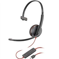 auricular + microfono poly blackwire 3210 monoaural usb-c + adaptador usb-a