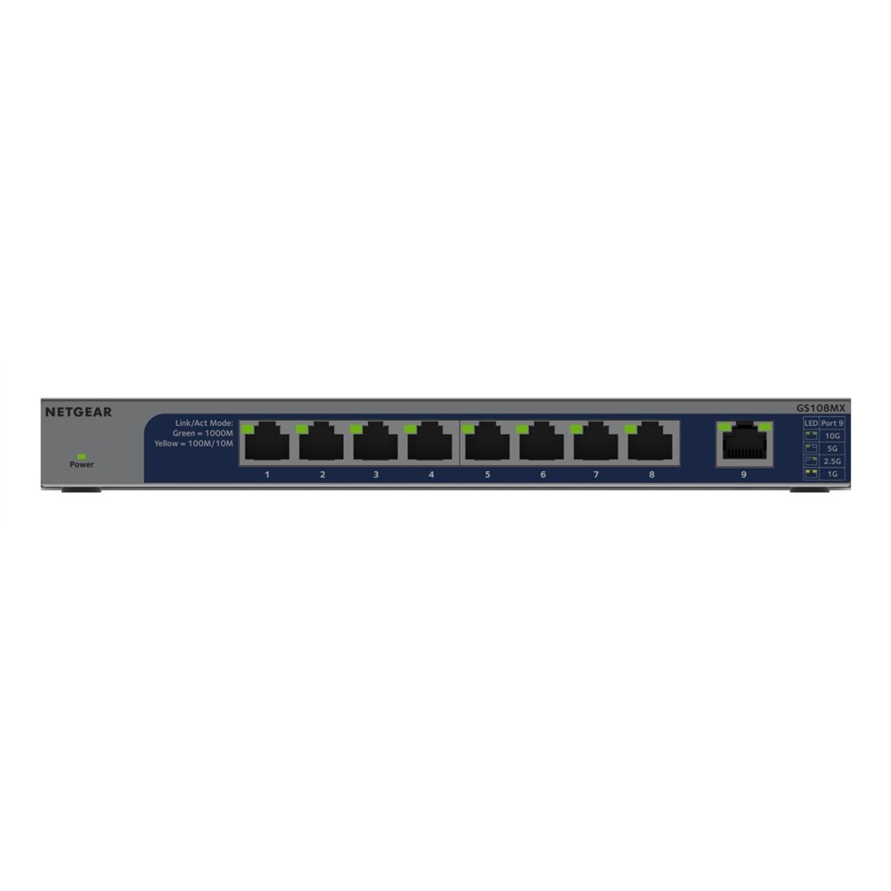 netgear gs108mx-100eus switch no administrado l2 gigabit ethernet (10/100/1000) montaje en pared/escritorio