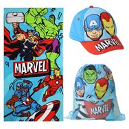 set toalla + saco + gorra los vengadores avengers marvel