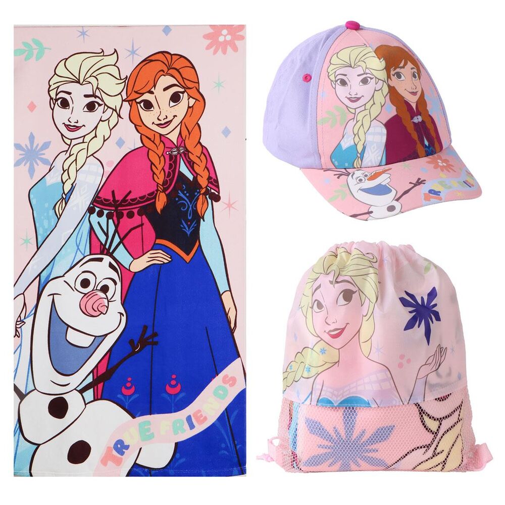 set toalla + saco + gorra frozen disney