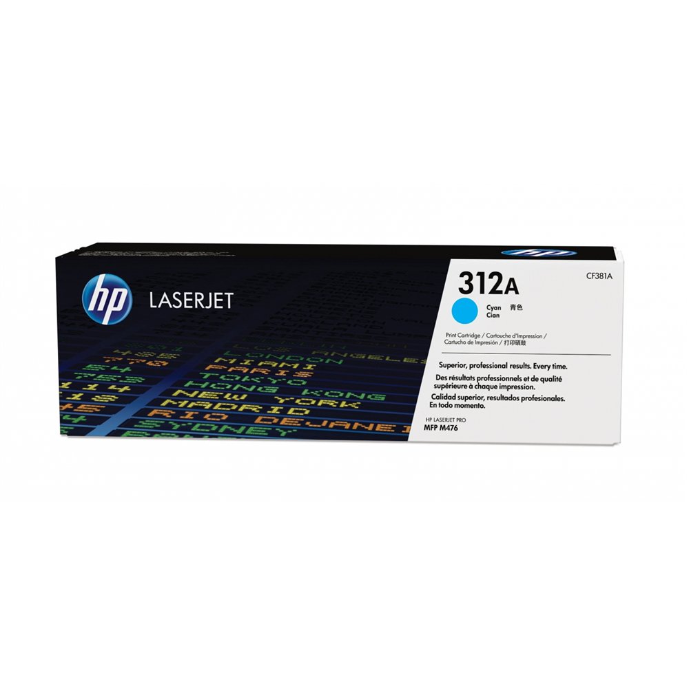 hp cartucho de tóner 312a cian para laserjet