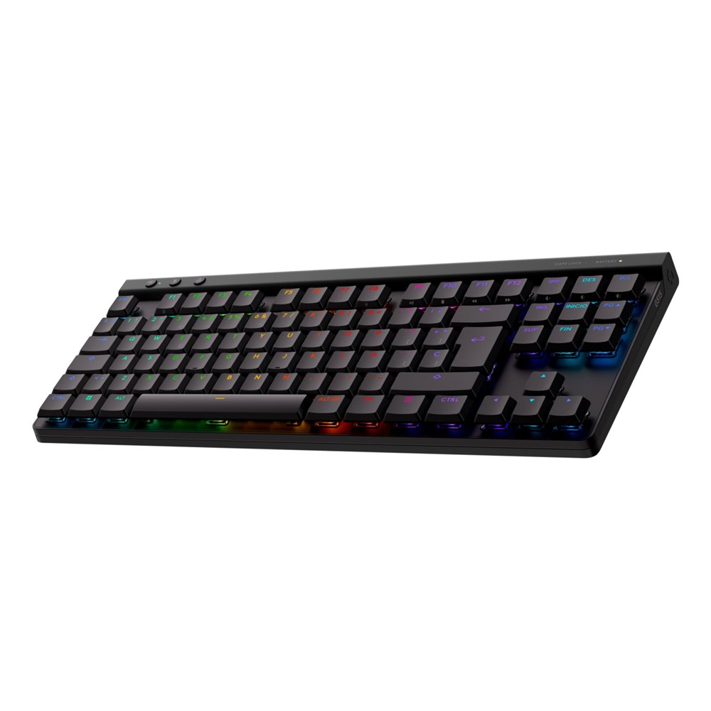 logitech g g515 lightspeed tkl teclado inalámbrico discreto para gaming, lightsync rgb, diseño fino sin sección numérica, teclas