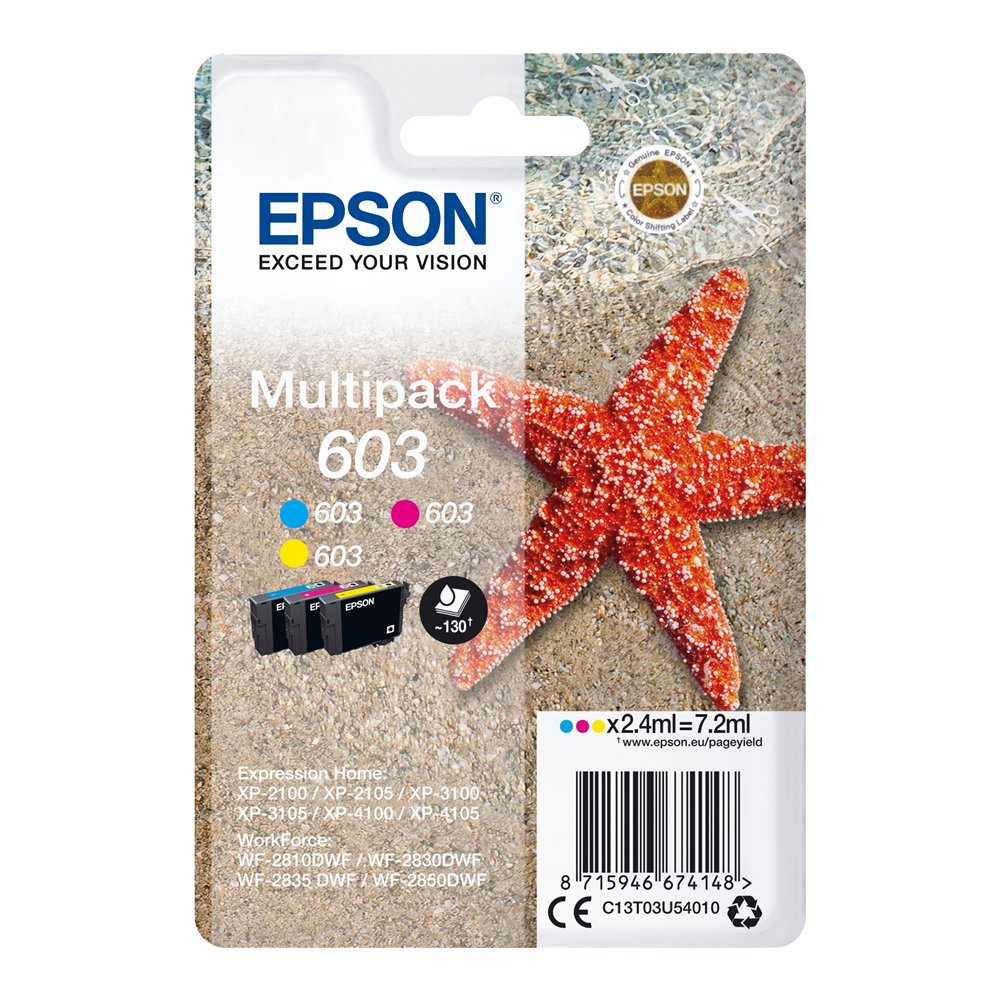 cartucho epson multipack 3-colours 603 ink c13t03u54020