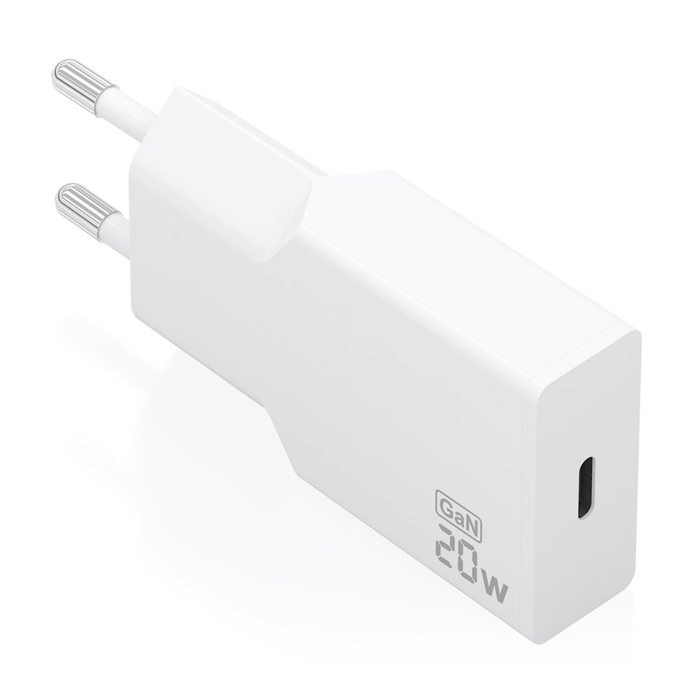 aisens cargador ultra delgado gan 20w, 1xusb-c pd3.0, blanco