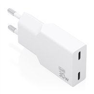 aisens cargador ultra delgado gan 30w, 2xusb-c pd3.0, blanco