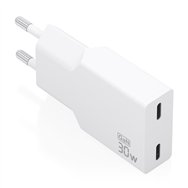 aisens cargador ultra delgado gan 30w, 2xusb-c pd3.0, blanco