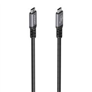 aisens cable usb4 gen3x2 aluminio 40gbps 8k@60hz 5a 48v 240w e-mark, tipo usb-c/m-usb-c/m, negro, 0.5m