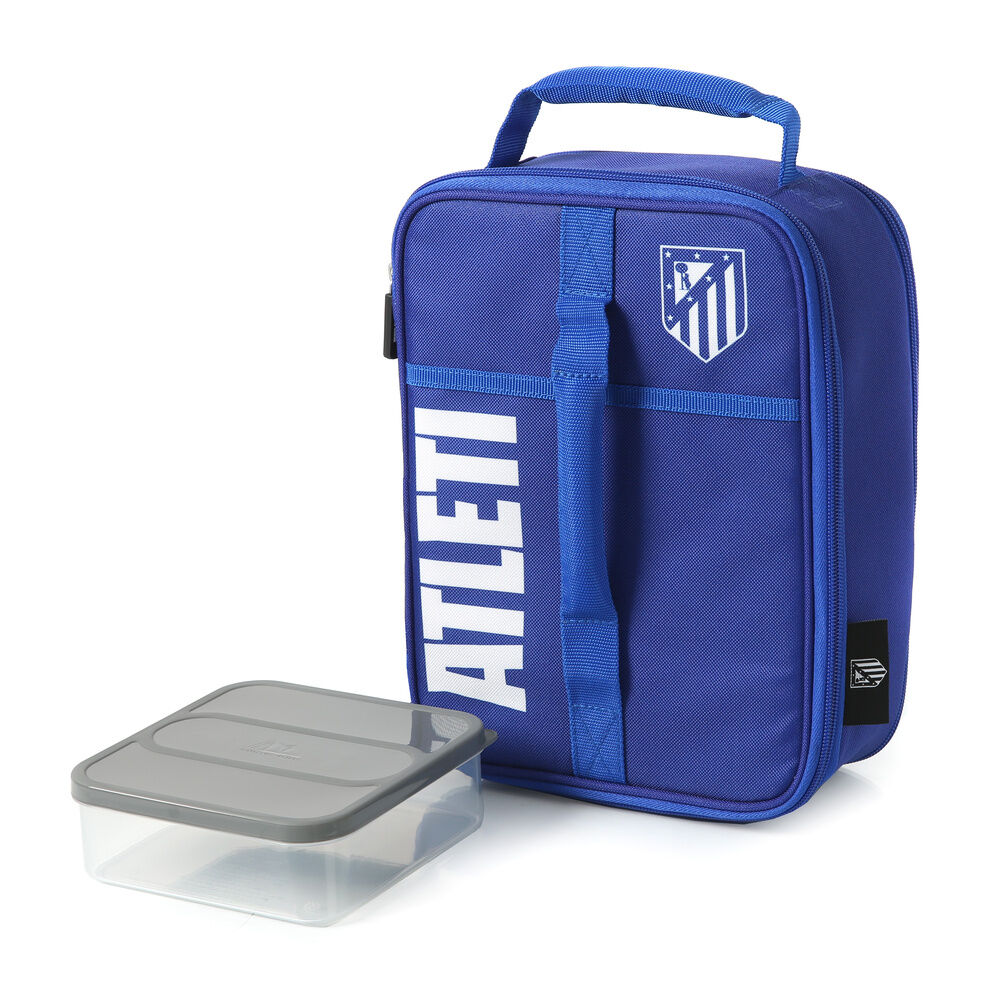 bolsa porta alimentos termica + tupper atletico de madrid
