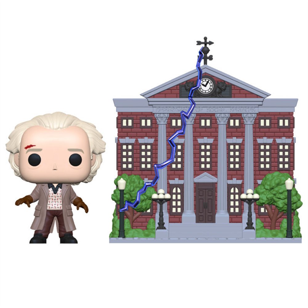figura pop back to the future doc with clock tower