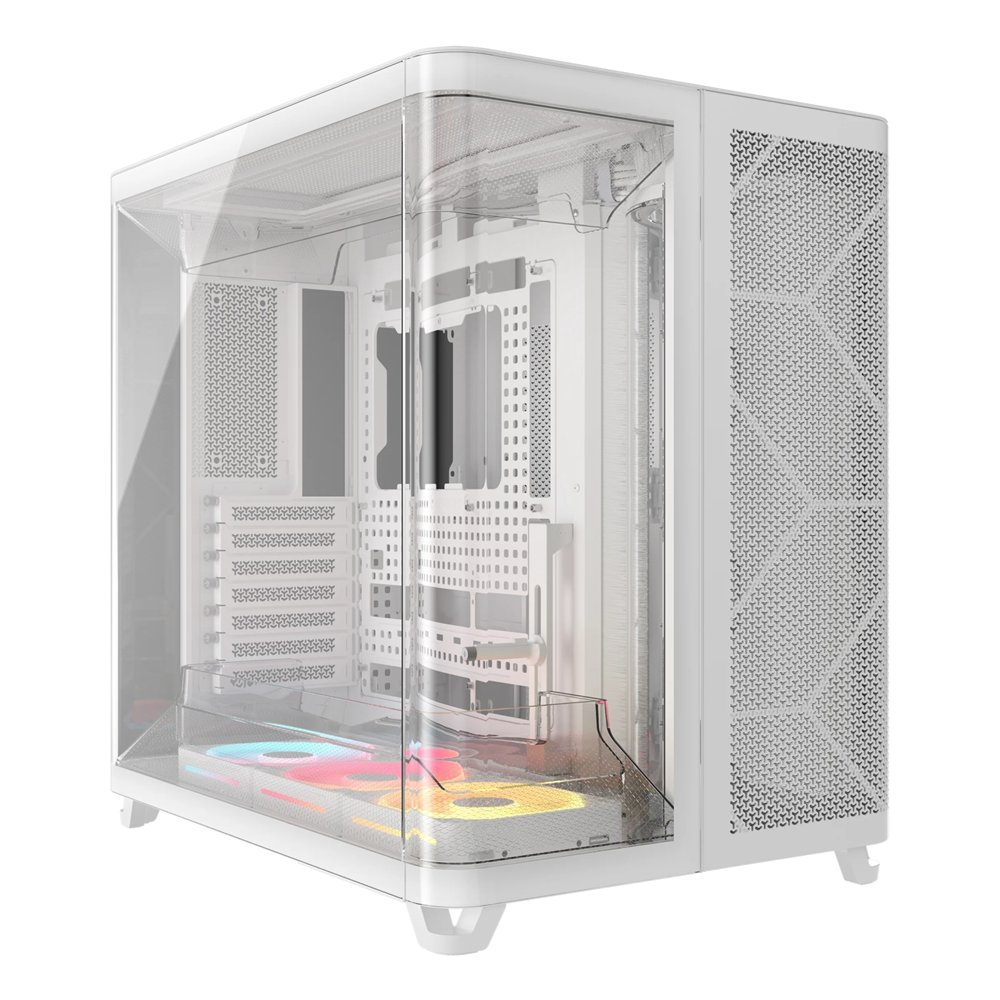 corsair air 5400 lx-r rgb icue link midi tower blanco