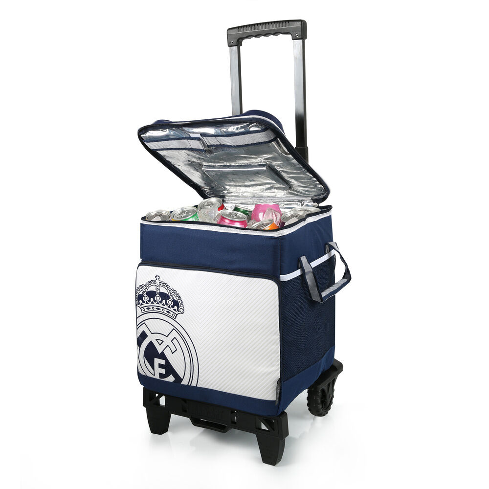 bolsa porta alimentos carrito y ruedas real madrid