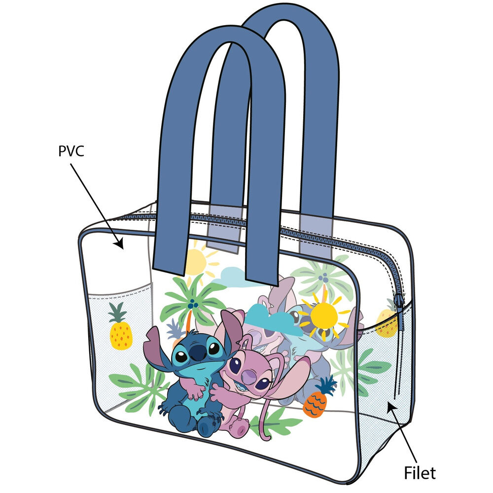bolsa playa angel & stitch disney