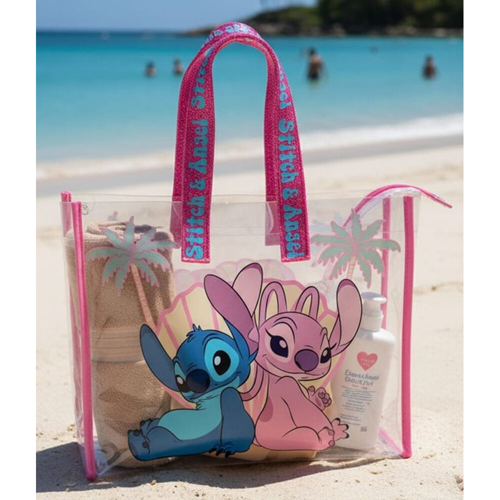 bolsa playa angel & stitch disney