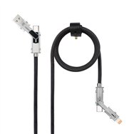 nanocable 10.01.2601 cable usb 1 m usb a/usb c usb c/lightning negro, gris